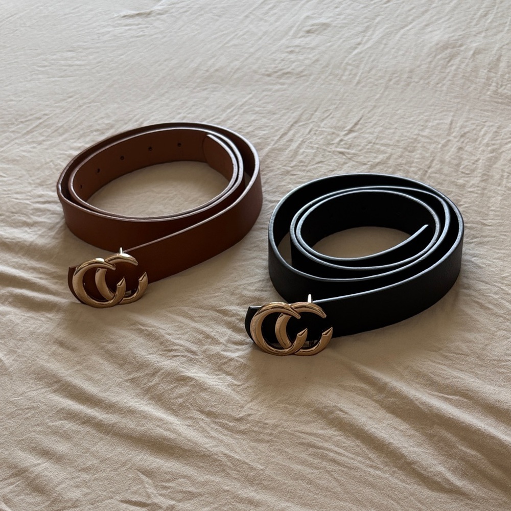 Double C Logo Belts in Black and Brown